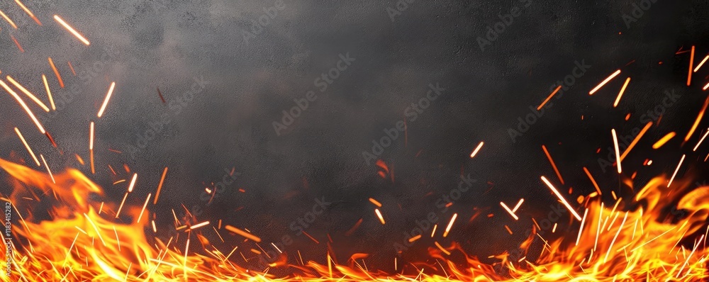 Poster fire abstract background idea. dynamic flames and sparks creating a dramatic fiery effect against a 