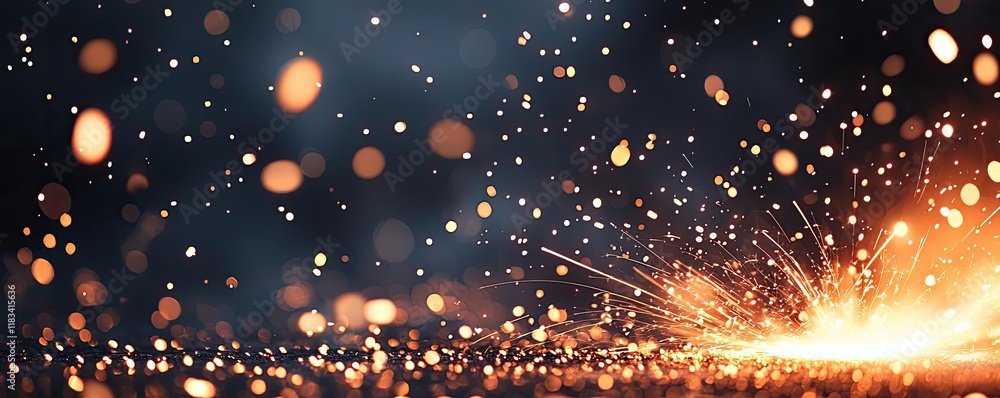 Poster fire abstract background idea. vibrant sparks and bokeh lights create a dynamic, energetic atmospher