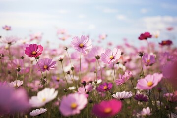 Obraz premium Flower field backgrounds landscape.