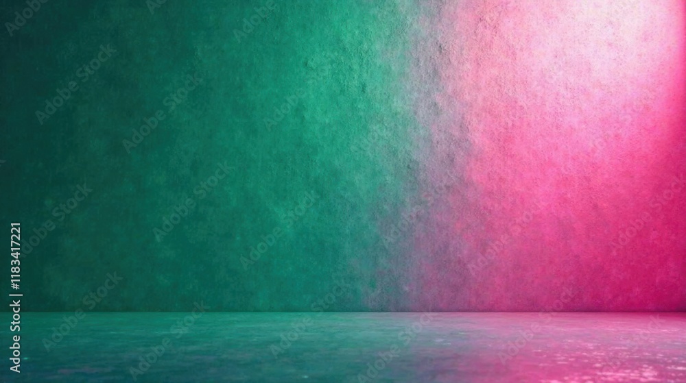 Aufkleber abstract teal and pink gradient wall background for design projects
