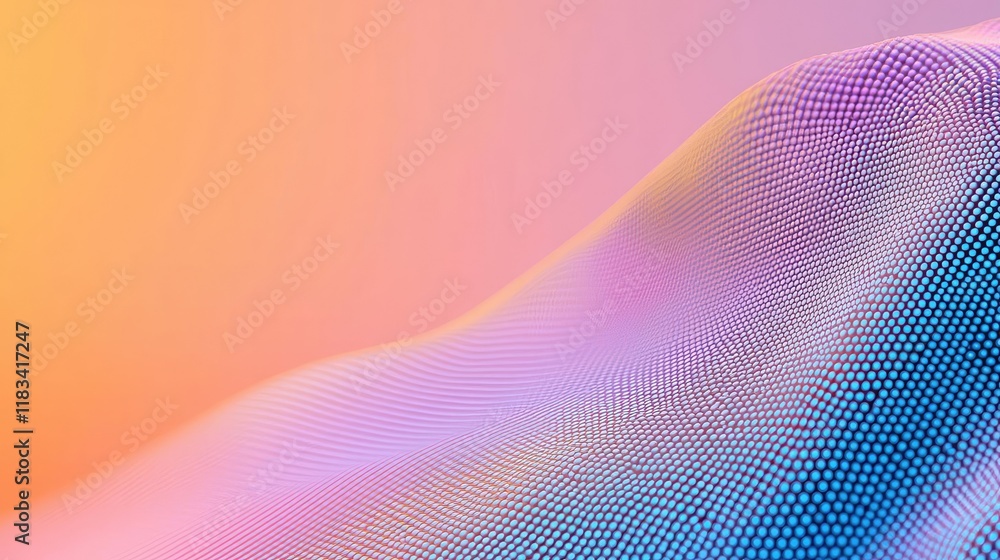 Poster dots abstract background concept. abstract wave pattern with vibrant gradient colors and dotted text
