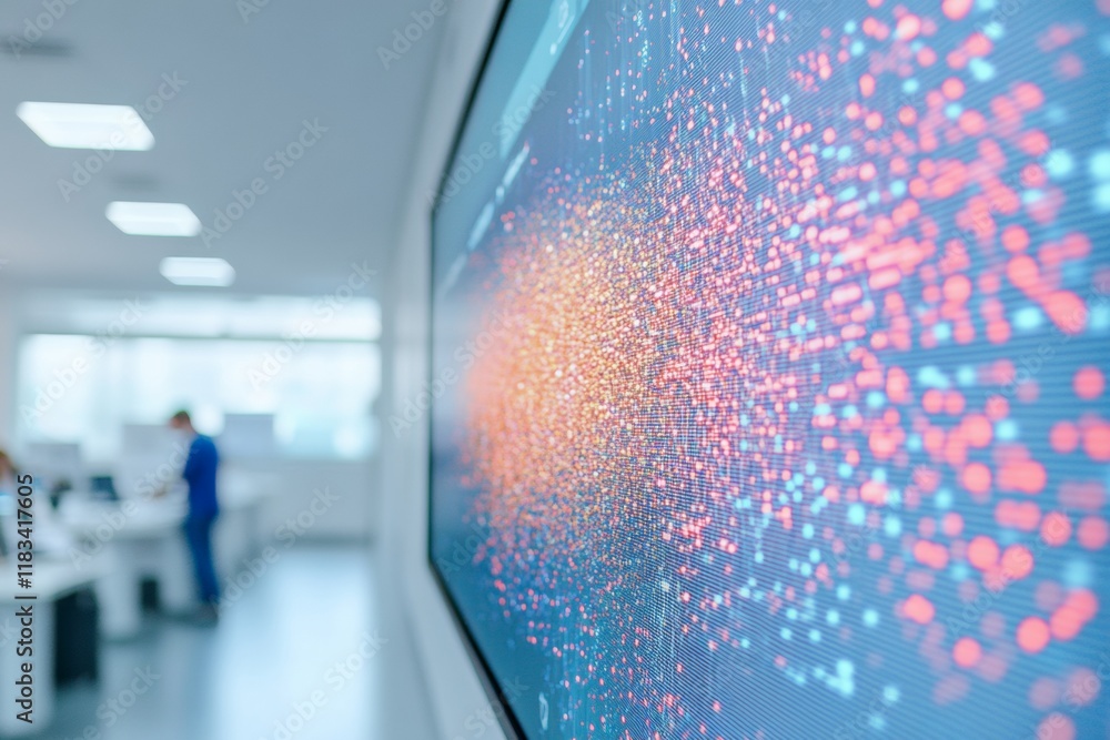Aufkleber futuristic control room with digital display and real-time data visualization