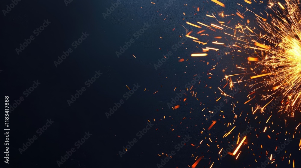 Aufkleber fire abstract background idea. dynamic sparks flying against a dark background, symbolizing energy a