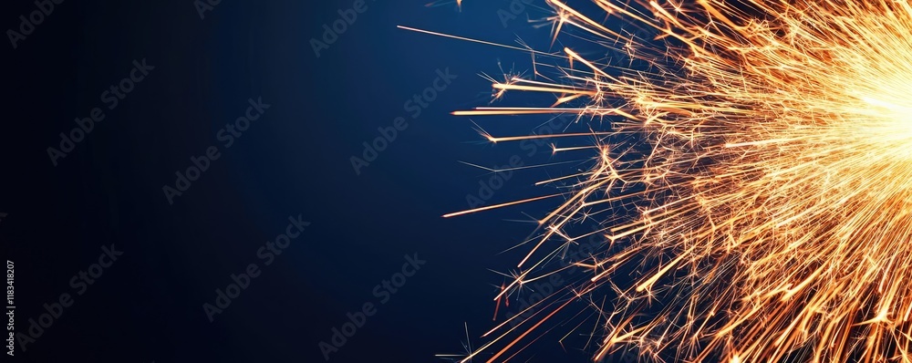 Poster fire abstract background idea. dynamic sparks radiate against a dark background, symbolizing creativ