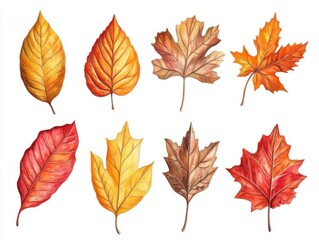 Autumn Leaves Showcase Vibrant Fall Colors with Watercolor Painting Techniques