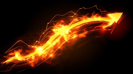 A realistic visualization of stock growth with detailed insights A realistic upward arrow glowing on a digital background
A realistic financial performance chart glowing with insights