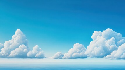 scattered white clouds floating over a vast open landscape