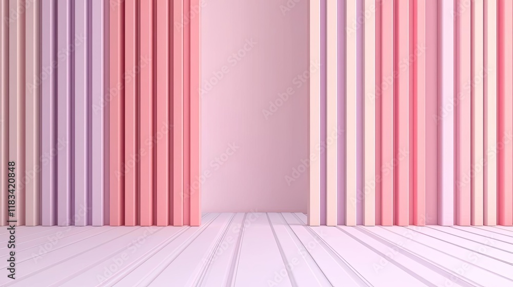 Poster floor abstract background concept. a vibrant display of colored vertical stripes in soft pastel hues