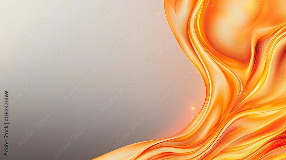 Poster fire abstract background idea. abstract orange wave design flowing gracefully over a smooth gradient