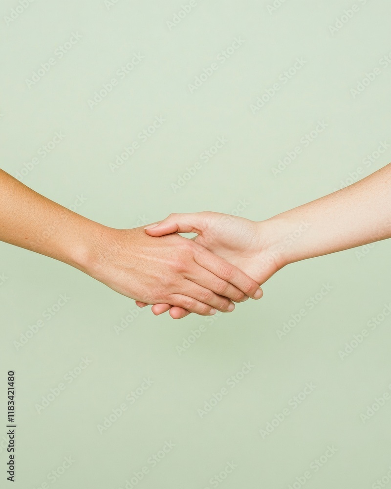 Poster warm handshake symbolizing connection and empathy in soft lighting
