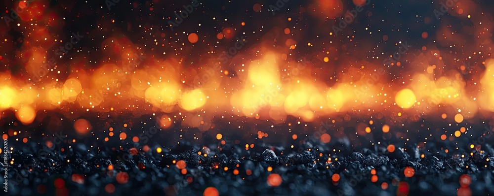 Poster fire abstract background idea. a mesmerizing display of flames and glowing embers illuminating the d