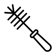 Toilet Brush Vector Line Icon Design