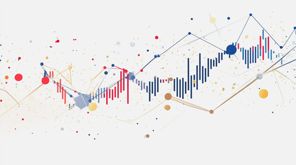 Abstract white background with Colorful charts and graphs with statistics to innovative analyze business potential and forecast future development of companies growth.