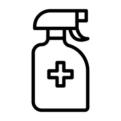 Obraz premium Disinfectant Bottle Vector Line Icon Design