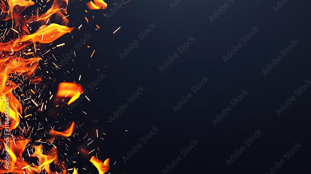 Poster fire abstract background idea. an artistic representation of vibrant flames against a dark backgroun