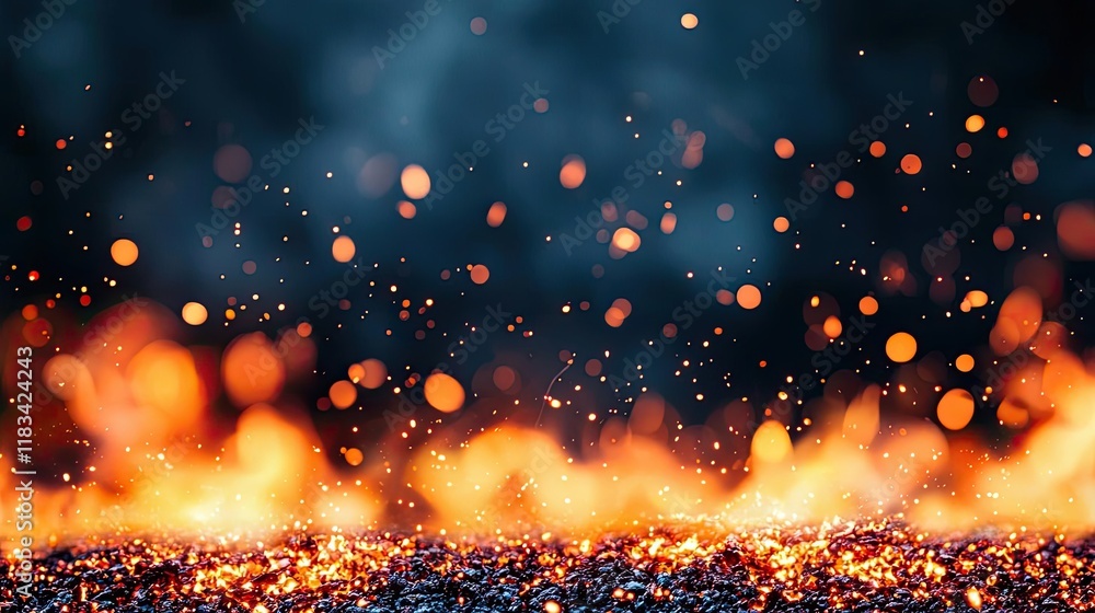 Poster fire abstract background idea. vibrant flames and glowing embers creating a mesmerizing fiery backdr