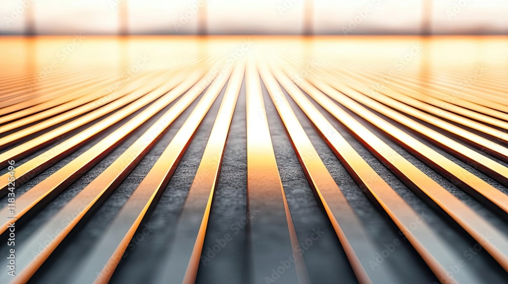 Poster floor abstract background concept. a vibrant perspective of parallel lines leading to a glowing hori