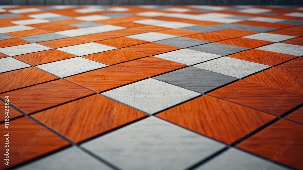 Poster floor abstract background concept. close-up view of a patterned tile floor showcasing vibrant colors
