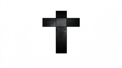 Fototapeta premium A Dark Textured Cross Against White Background