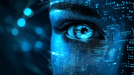 Future tech savvy female eyes