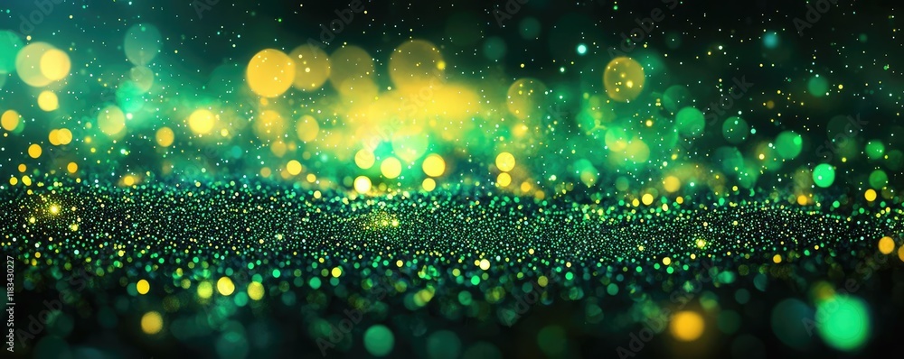 Poster dots abstract background concept. a vibrant abstract background featuring glowing green and yellow b