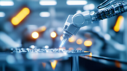 A robotics engineer programs collaborative robots in a factory setting, ensuring seamless human-robot interaction for safe and efficient production workflows. collaborative robots