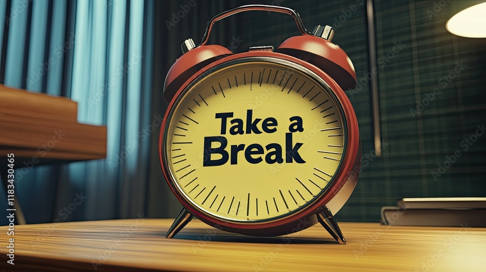 Aufkleber a 3d-rendered alarm clock displaying 