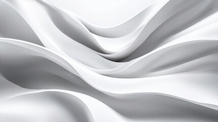 Obraz premium White Wavy Fabric Flows Gracefully, a Smooth Texture Background with Minimalist Design and Abstract Art Theme.