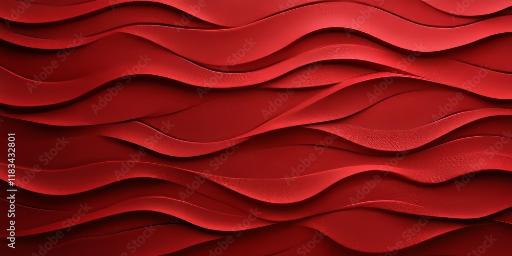 Aufkleber premium embossed flat background featuring striking red waves, creating an elegant and visually appe