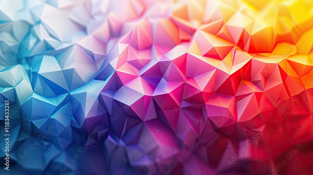 Aufkleber the gradient dimming of the sunlight on a gradient descent of triangles in color and height