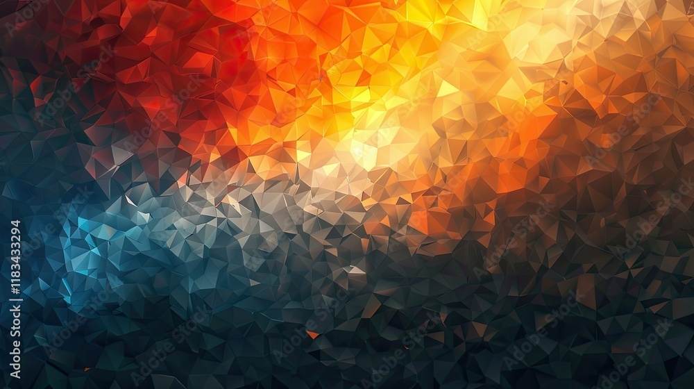 Aufkleber the gradient dimming of the sunlight on a gradient descent of triangles in color and height