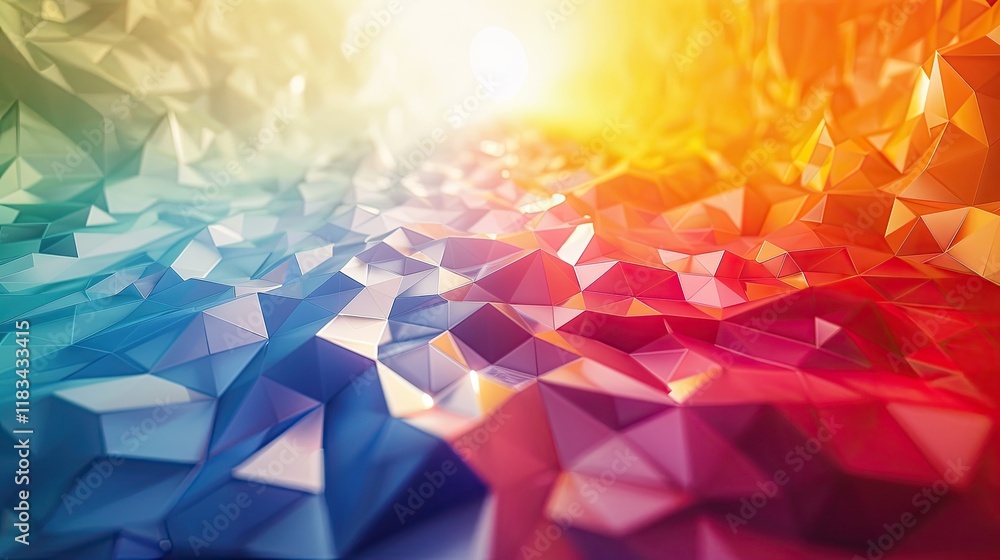 Aufkleber the gradient dimming of the sunlight on a gradient descent of triangles in color and height