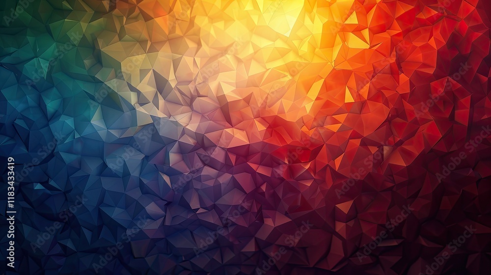 Aufkleber the gradient dimming of the sunlight on a gradient descent of triangles in color and height