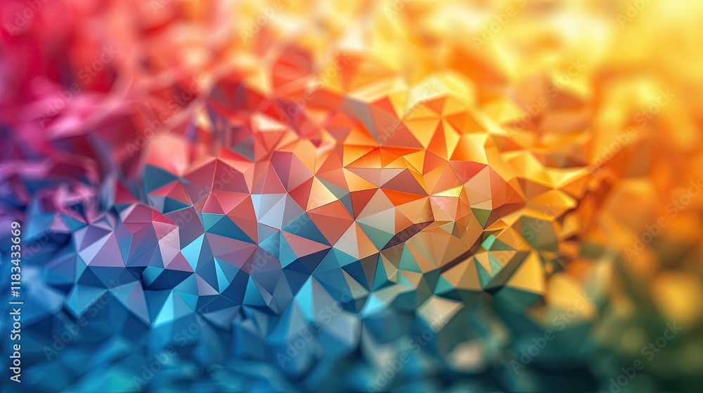 Aufkleber the gradient dimming of the sunlight on a gradient descent of triangles in color and height