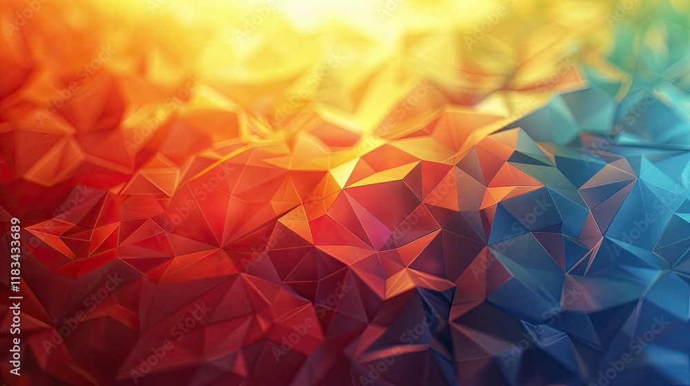 Aufkleber the gradient dimming of the sunlight on a gradient descent of triangles in color and height