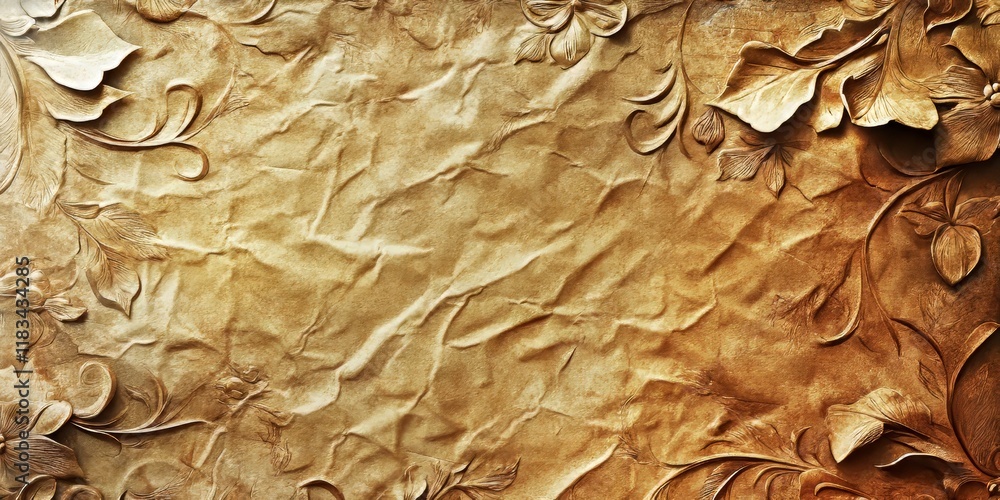 Poster vintage paper featuring intricate designs and emarginated elements, showcasing the unique texture an