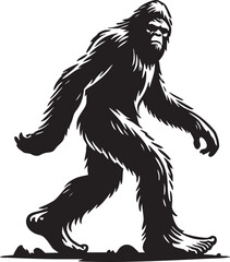 Bigfoot Footprint Silhouette Vector Illustration
