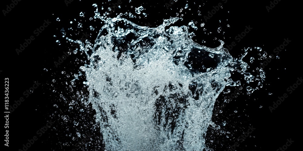Aufkleber abstract splashes of water create an intriguing visual on a square black background. this compositio