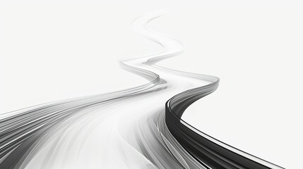 timeline curved road, vector art, white background