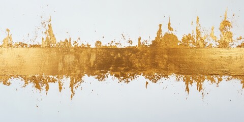 A textured gold paint splash serves as an overlay or mockup, featuring a textured strip against a white backdrop. The combination highlights artistic elements beautifully.