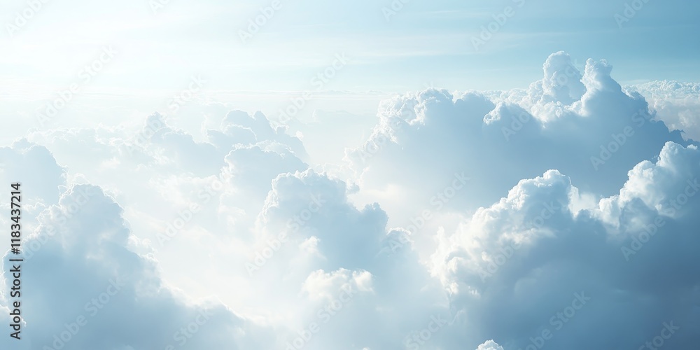 Aufkleber panoramic view of a cloudy sky creating a dramatic background with soft hues the cloudy sky enhances