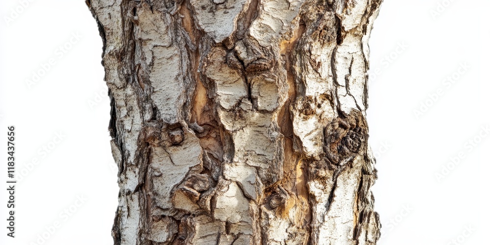 Poster isolated tree trunk on a white background, featuring a clean clipping path for versatile use. the tr