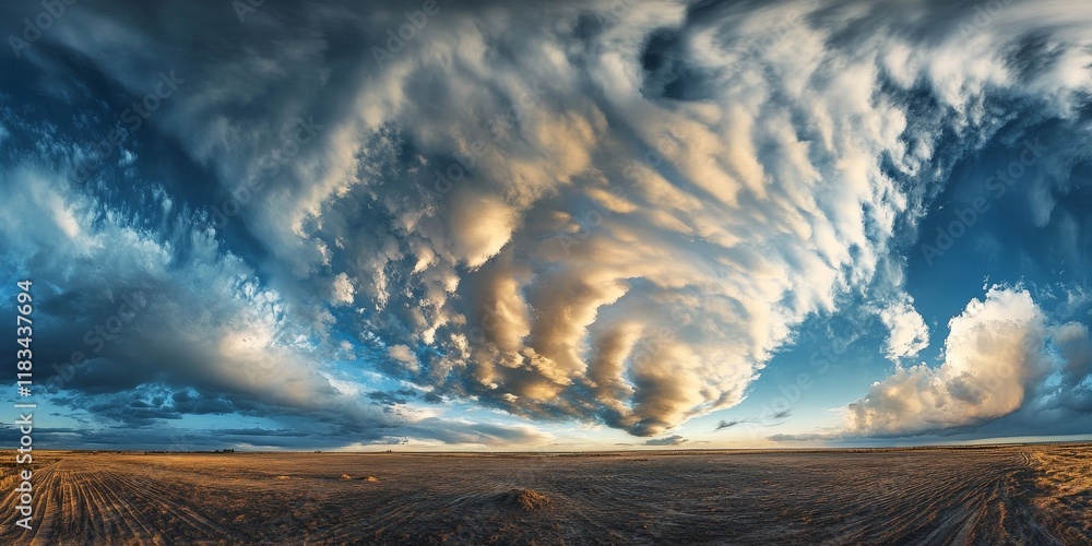 Aufkleber clouds in the sky create fascinating patterns, showcasing meteorological science through a captivati