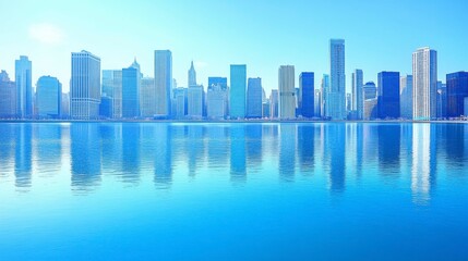 Obraz premium Illustration of modern architecture, featuring modular buildings, eco-friendly materials, and smart technologies, symbolizing the rise of intelligent and sustainable urban structures