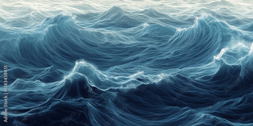 Poster hatched background created by dynamic sea waves offers a unique visual experience, showcasing the in