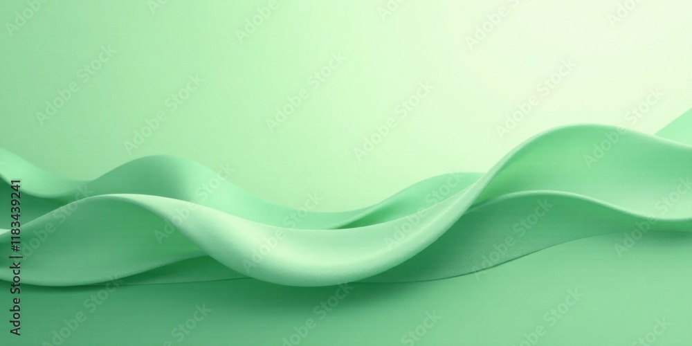 Poster abstract green serene wave background for design projects