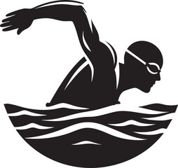 Professional Swimmer Silhouette Icon
