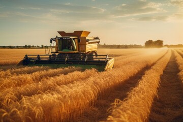 Golden crops harvest agriculture harvester.