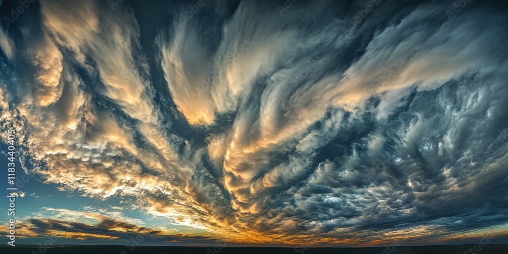 Aufkleber clouds in the sky create fascinating patterns, showcasing meteorological science through a captivati
