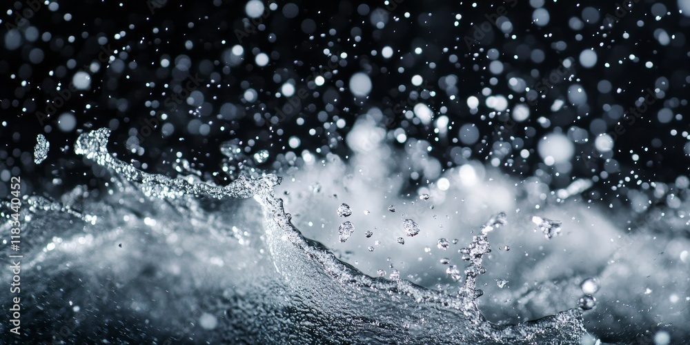 Aufkleber abstract splashes of rain and snow create a dynamic overlay, showcasing the freeze motion effect of 